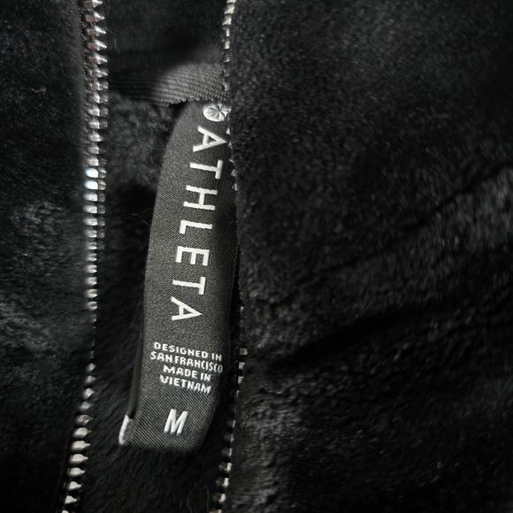 Athleta Cloud Fleece Full Zip Jacket Black Women's Size Medium - Picture 3 of 8
